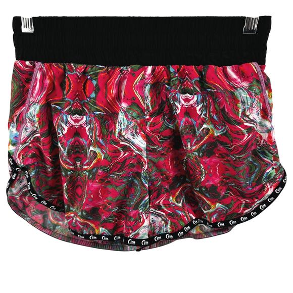 Zyia Sprinter Shorts Athletic Mini Abstract Elastic Waist Yoga Multicolor Medium - Picture 2 of 3